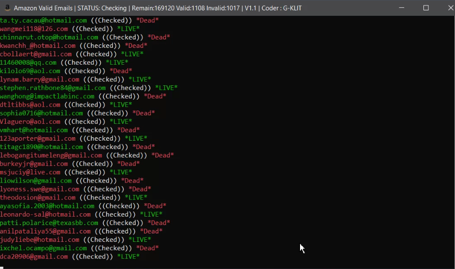 Amazon Emails Checker