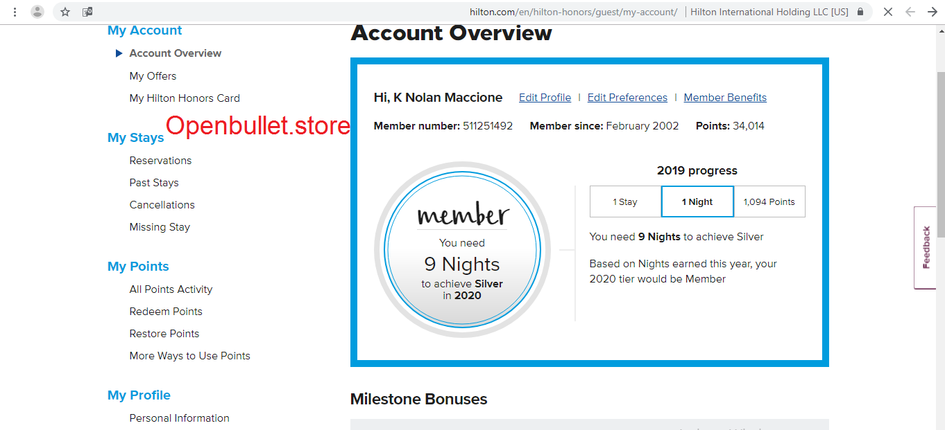 Hilton Honors Config